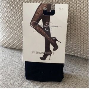 🪞 NEW side lace panel fashion tights in black by jessica simpson